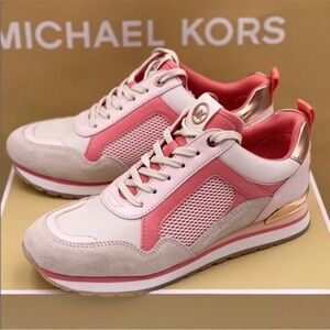 Michael Kors Women's Sneakers in Pink and Gold